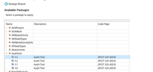 AuditTrail package feature in HCL Compass