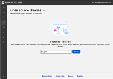 Figure 1 illustrates how to search for the pac4j-jwt vulnerability via HCL AppScan on Cloud
