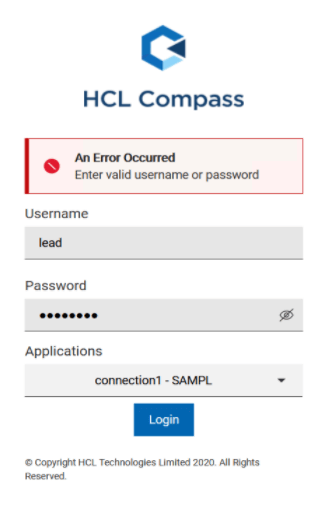 HCL Compass login applications
