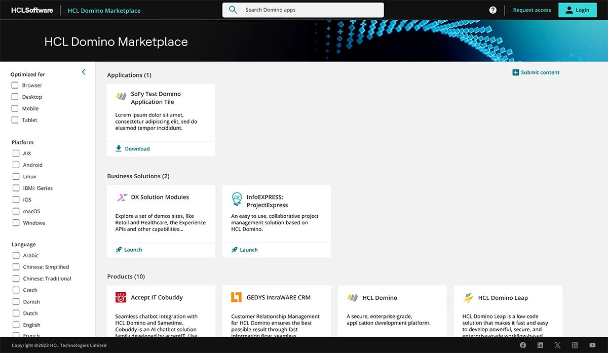 HCL Domino Marketplace