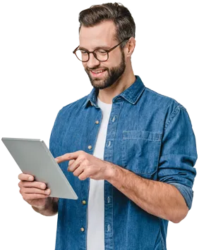 Portrait of an IT professional representing an HCL BigFix customer sharing endpoint management and security success