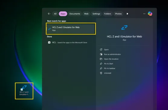 HCL Z and I Emulator for Web application icon