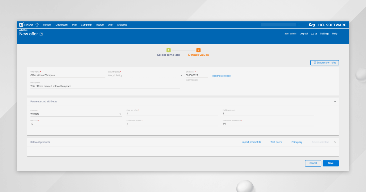 Unica Centralized Offer Management