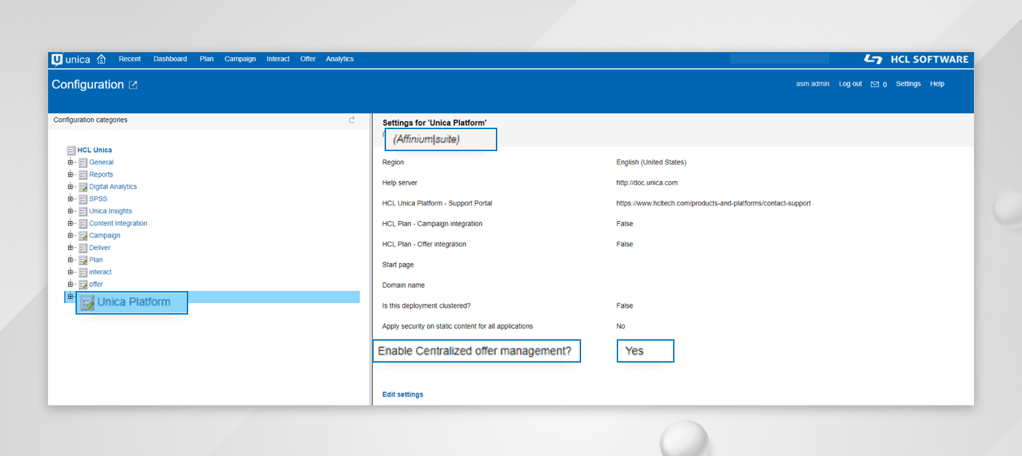 Unica Centralized Offer Management