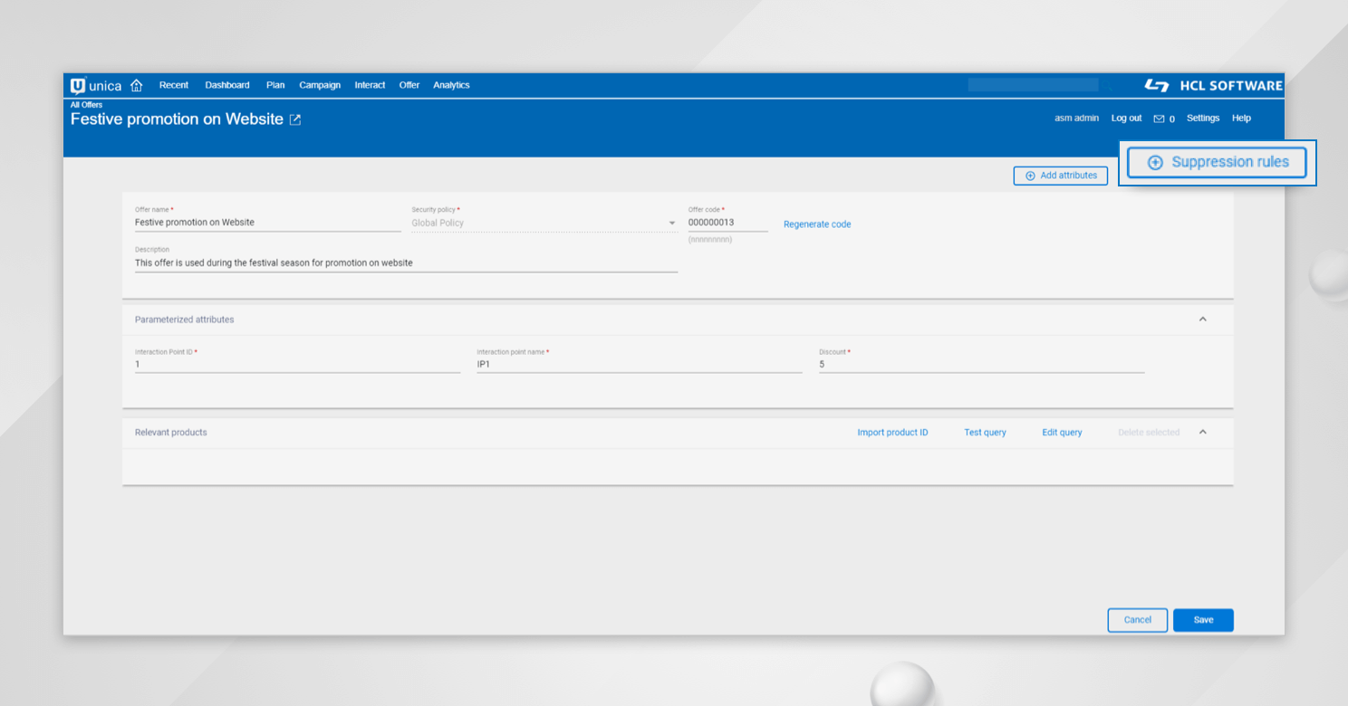 Unica Centralized Offer Management
