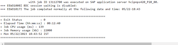 SAP job log