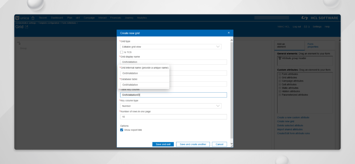 Manage TVC-Grid Validation in Unica Plan