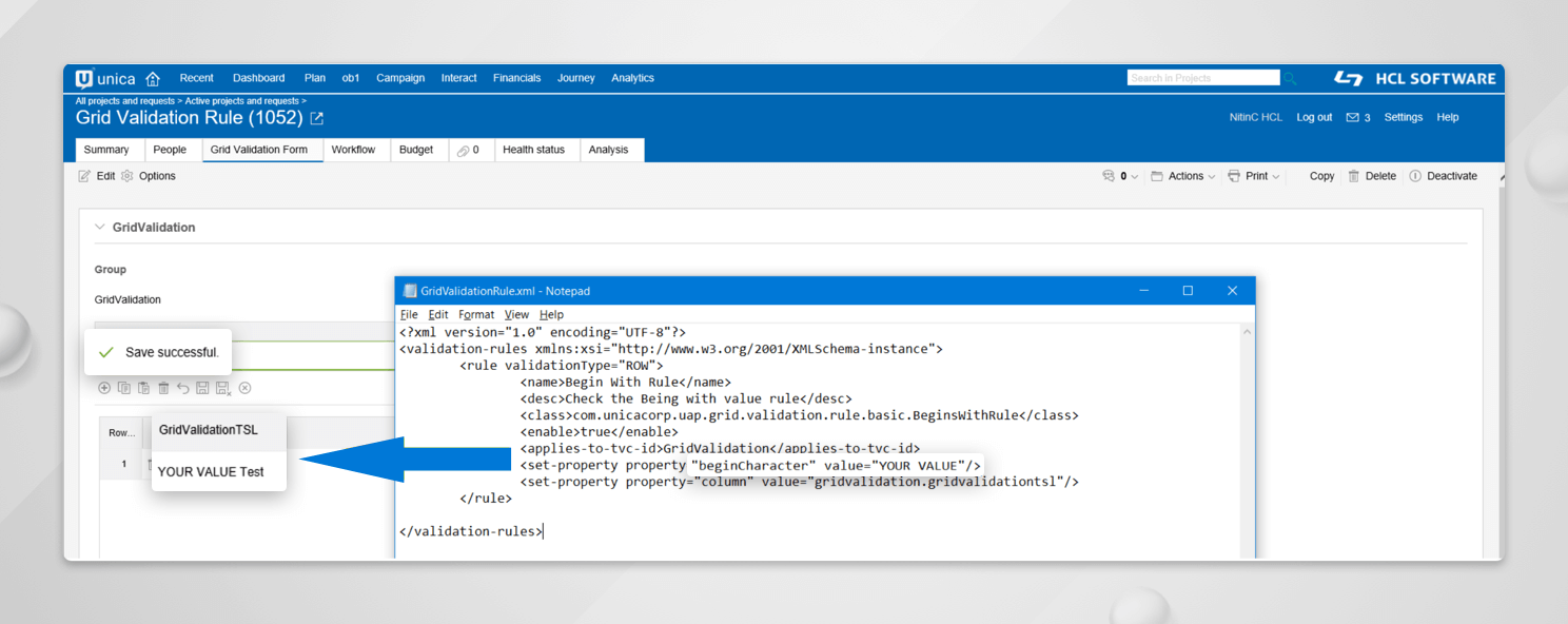 Manage TVC-Grid Validation in Unica Plan