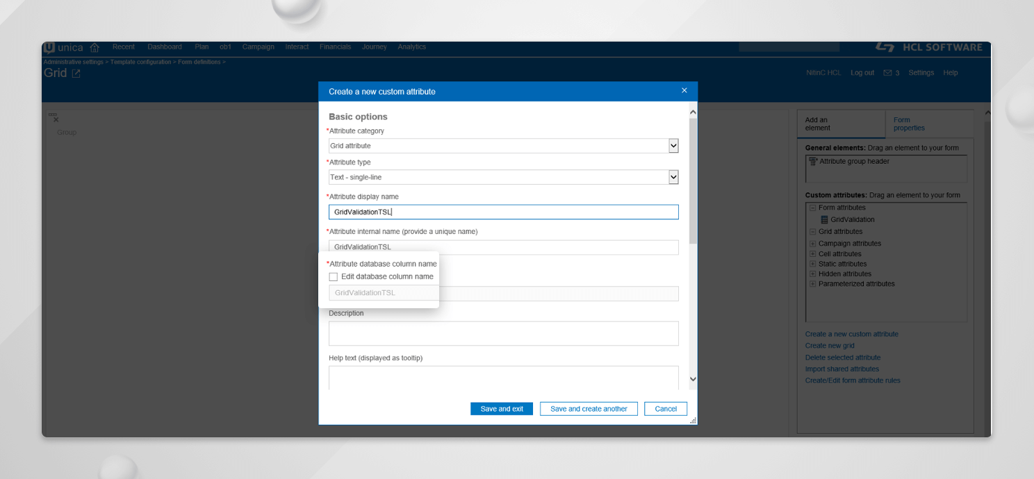 Manage TVC-Grid Validation in Unica Plan
