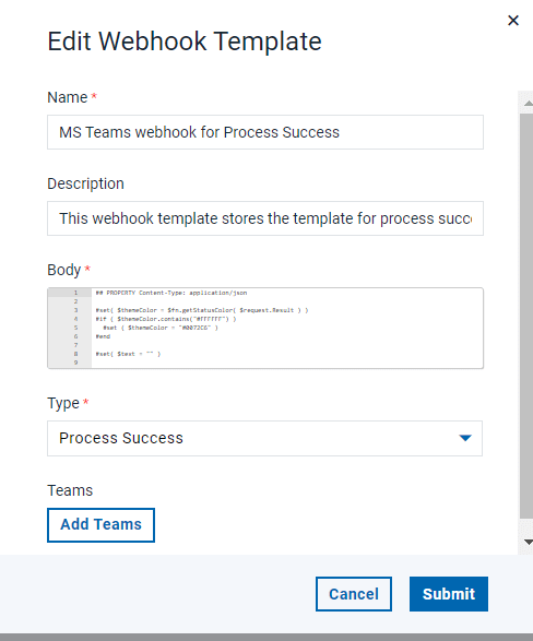 edit webhook template