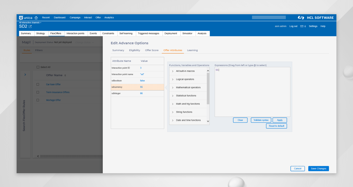 FlexOffers in Unica Interact