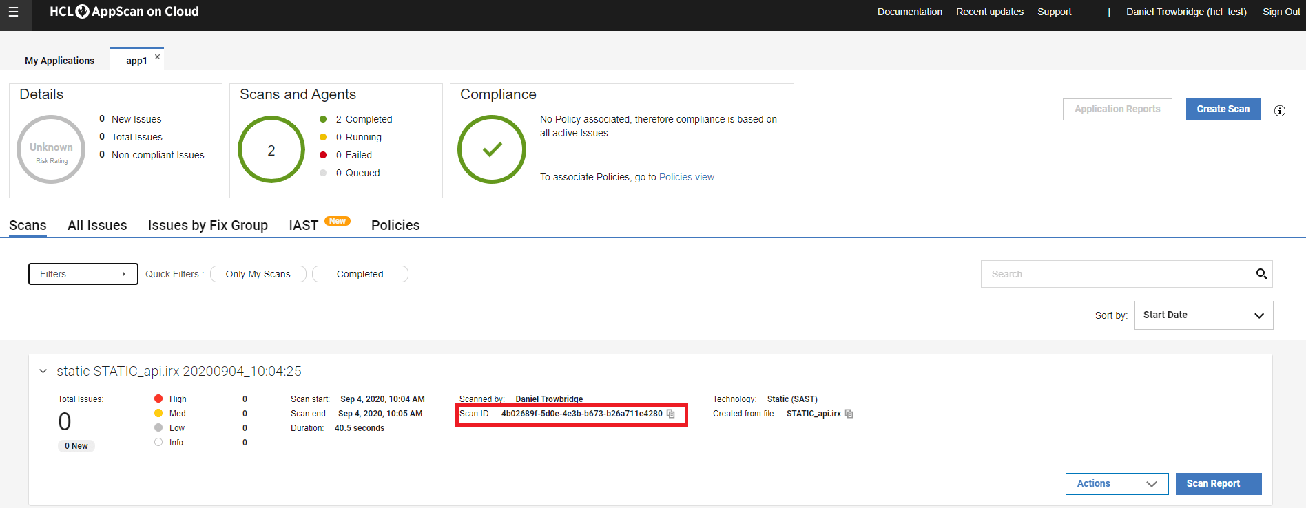 Integrating HCL AppScan on Cloud