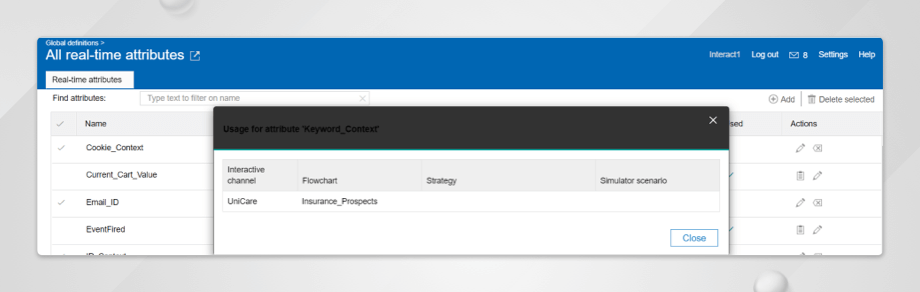 Unica Interact – Real-Time Attributes