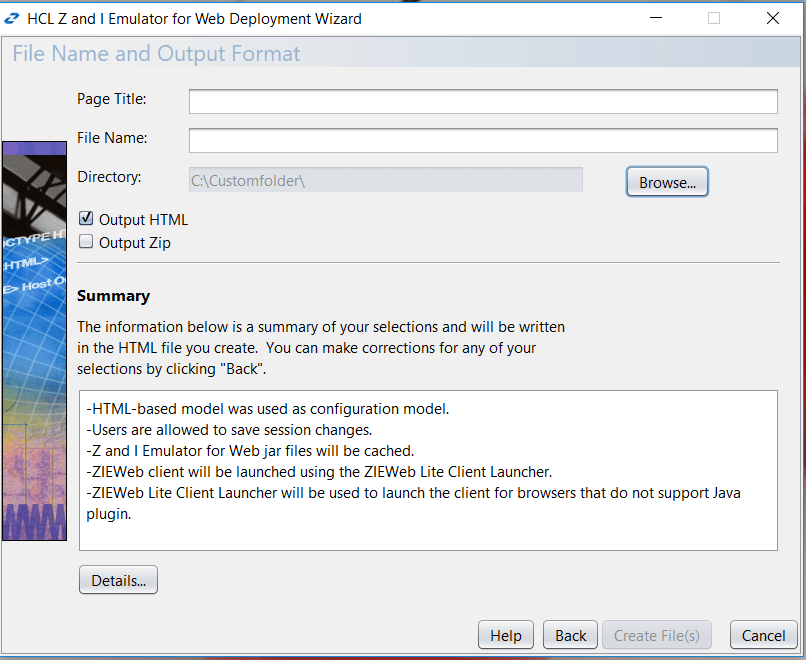 custom location in the directory field