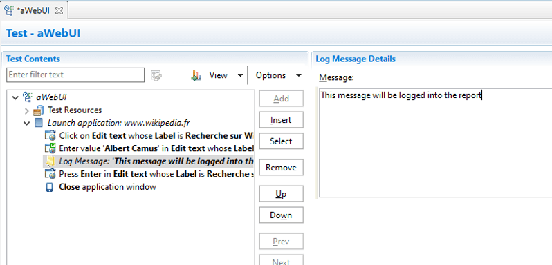 test web ui
