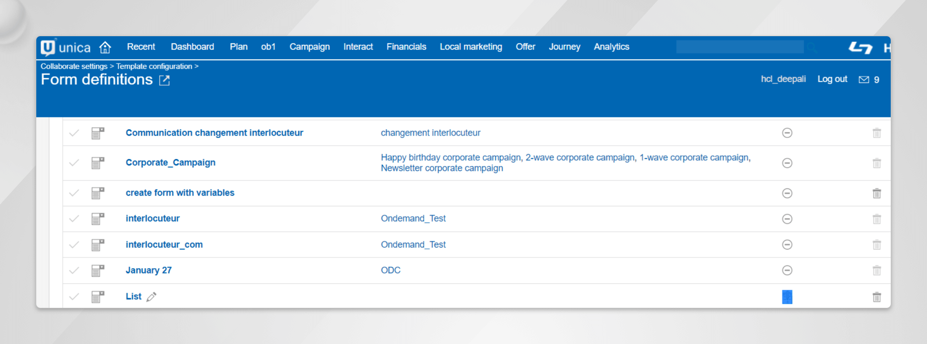 Unica Collaborate – Lists and On Demand Campaigns