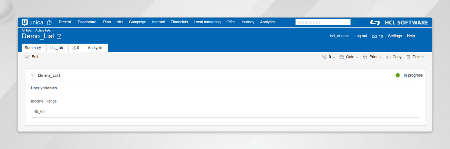 Unica Collaborate – Lists and On Demand Campaigns