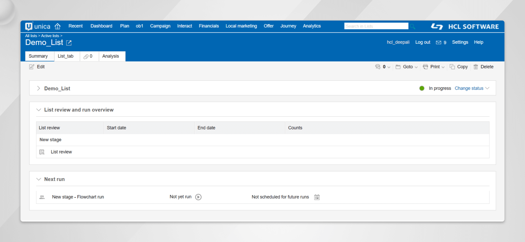 Unica Collaborate – Lists and On Demand Campaigns