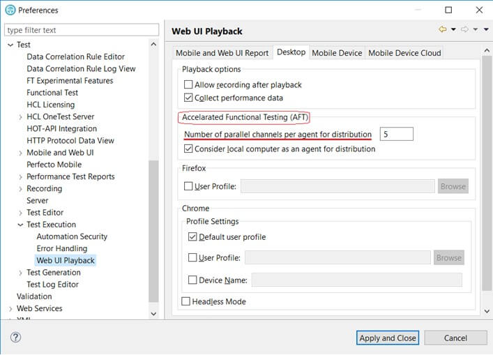 HOTUI preferences- To set no of parallel test run HOTUI preferences- To set no of parallel test run