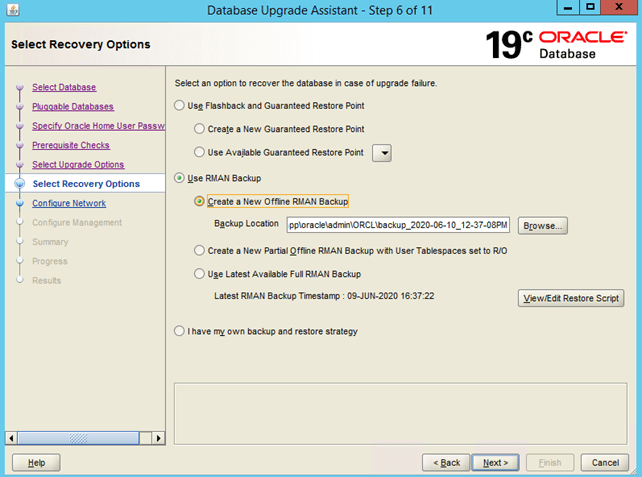 enforce the database instance of Workload Automation