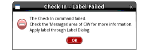 check in label failed