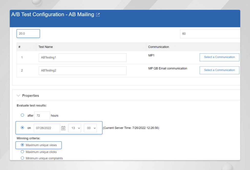 AB Testing in HCL Unica Deliver