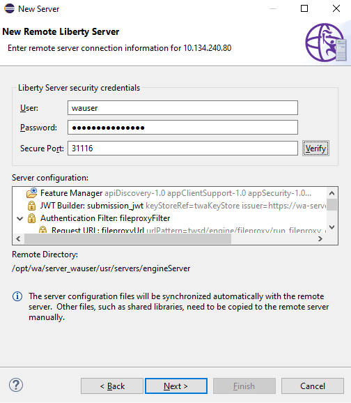 add new WebSphere server