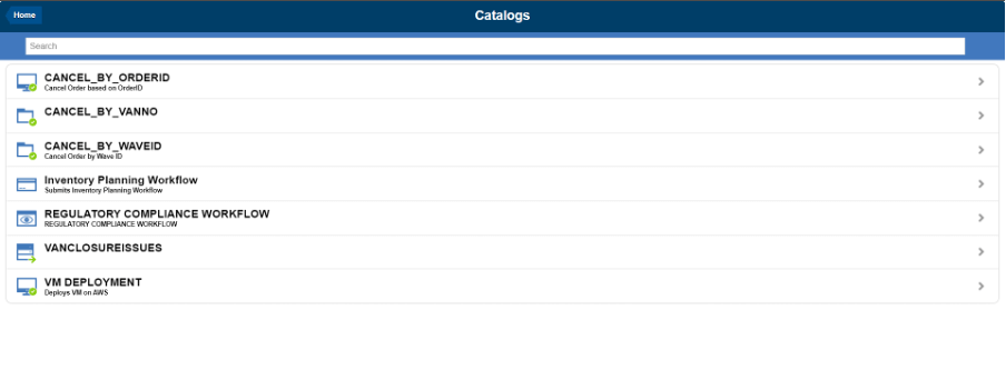 Retail SuperMarket UseCases over Self Service Catalogue