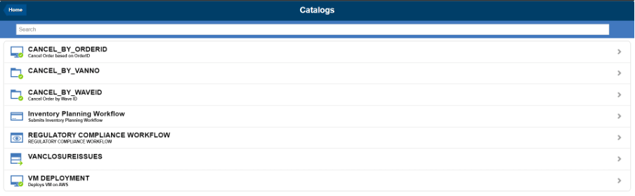 Retail SuperMarket UseCases over Self Service Catalogue