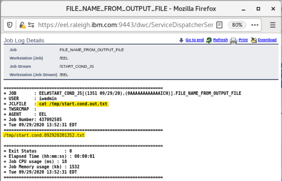 file name from output file