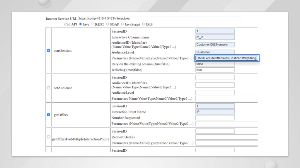 Limit the Offer Fields in Interact Offer Presentation