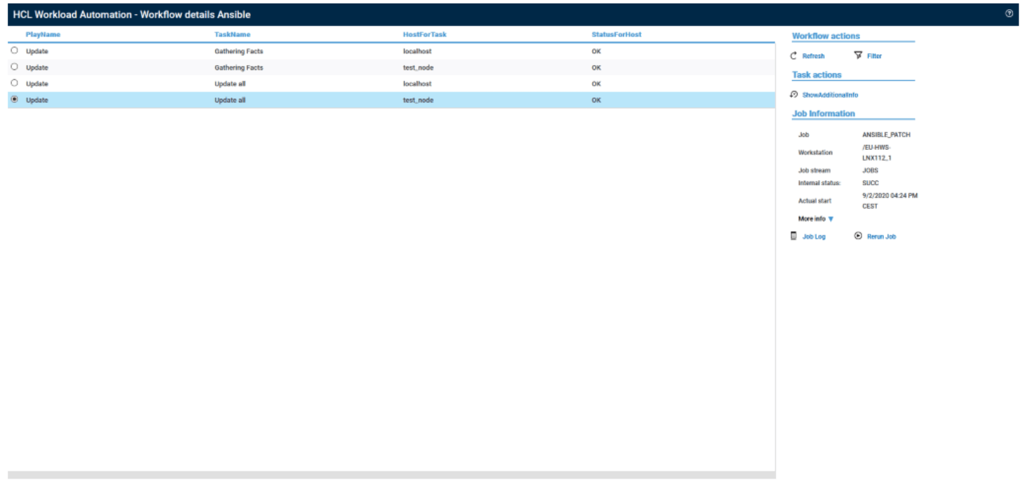 workflow details ansible
