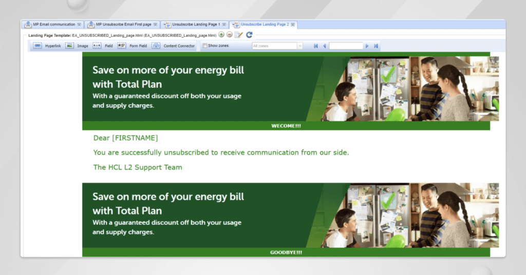 Unsubscribing Email in Unica Deliver