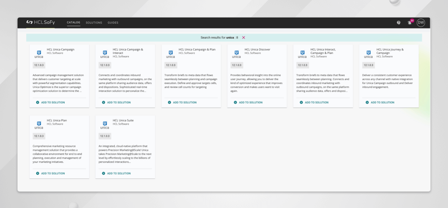 Unica is available on the HCLSoftware Solution Factory!