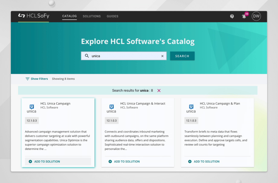 Unica is available on the HCLSoftware Solution Factory!