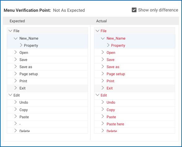 Show Only Differences Show Only Differences