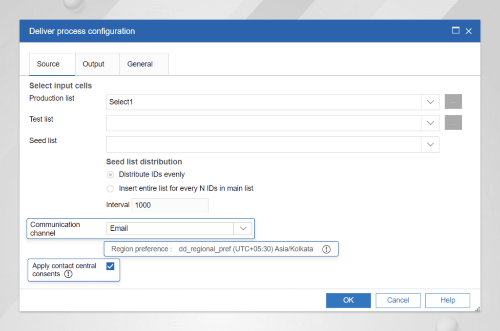 Managing preferences in Contact Central in Unica Campaign