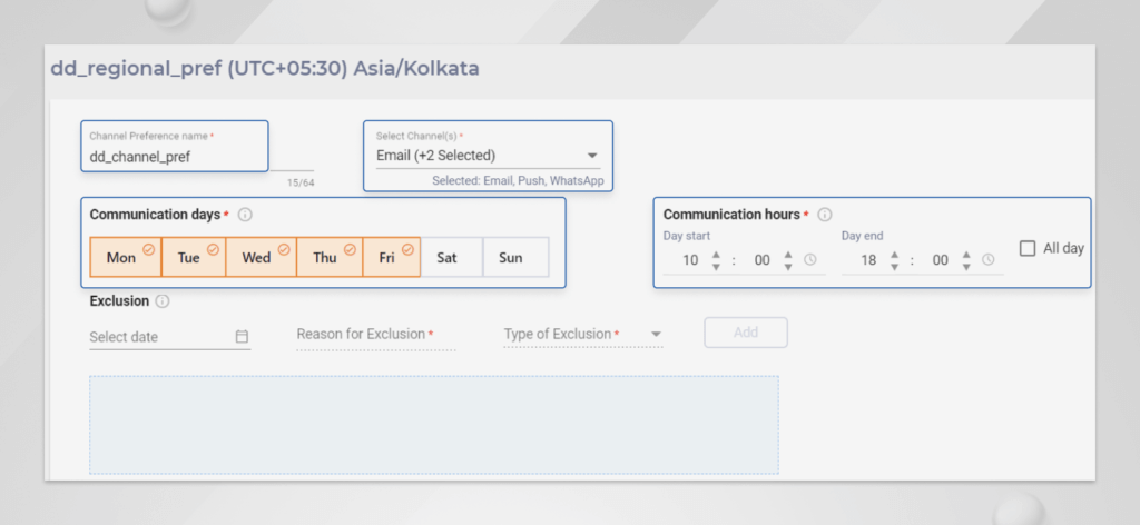 Managing preferences in Contact Central in Unica Campaign
