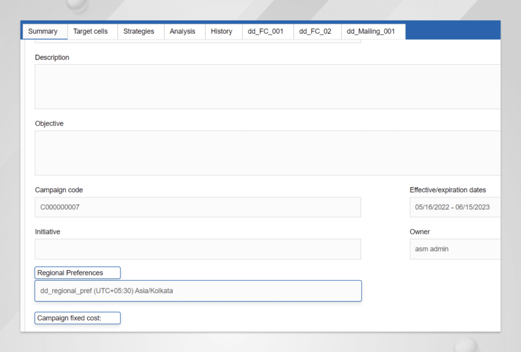 Managing preferences in Contact Central in Unica Campaign