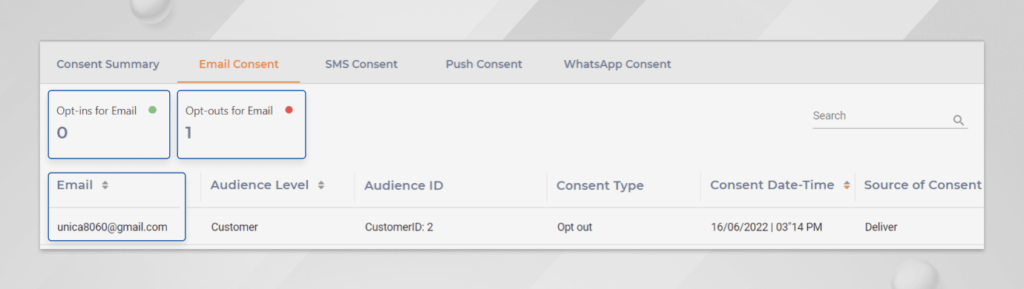 Managing preferences in Contact Central in Unica Campaign