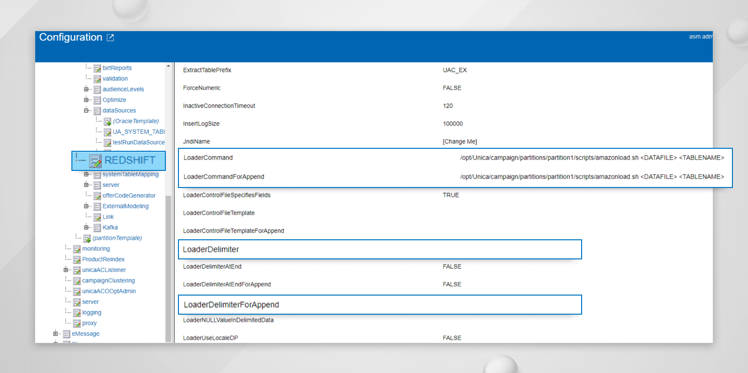 HCL Unica Campaign with Amazon Redshift Database