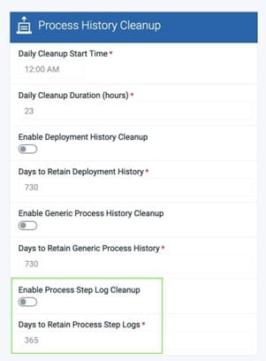 Two Separate Options to Cleanup Log Files