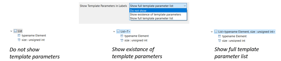 Template Parameters in Project Explorer Labels